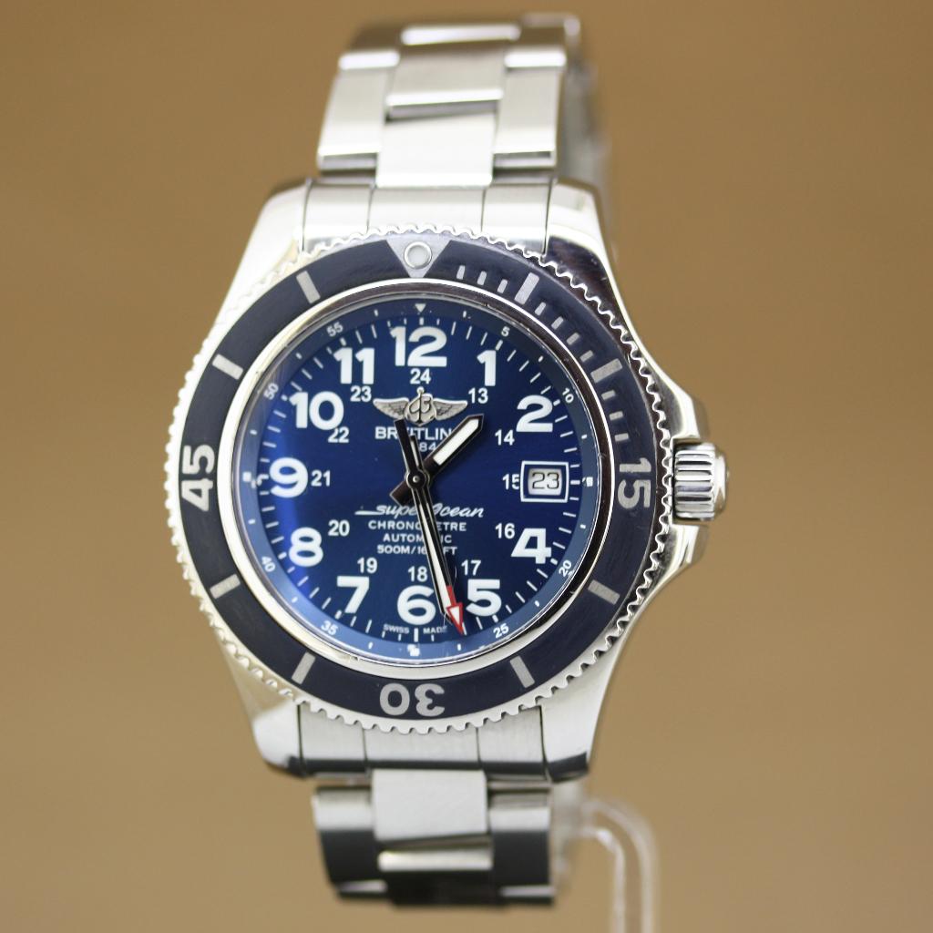 Breitling Superocean II 42 Ref. A17365, Sieraden, Tassen en Uiterlijk, Horloges | Heren, Staal, Gebruikt, Staal, Breitling