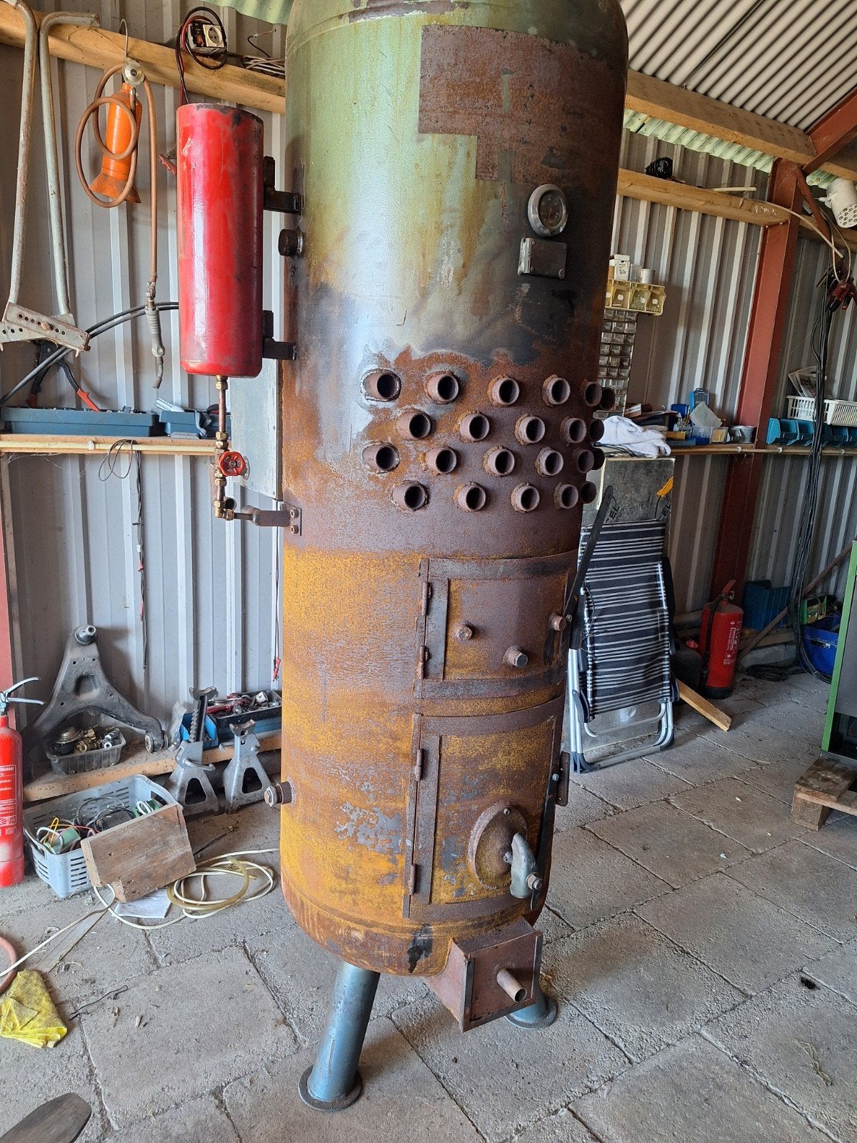 alles brander afgewerkte oliekachel werkplaats heater, Ophalen of Verzenden