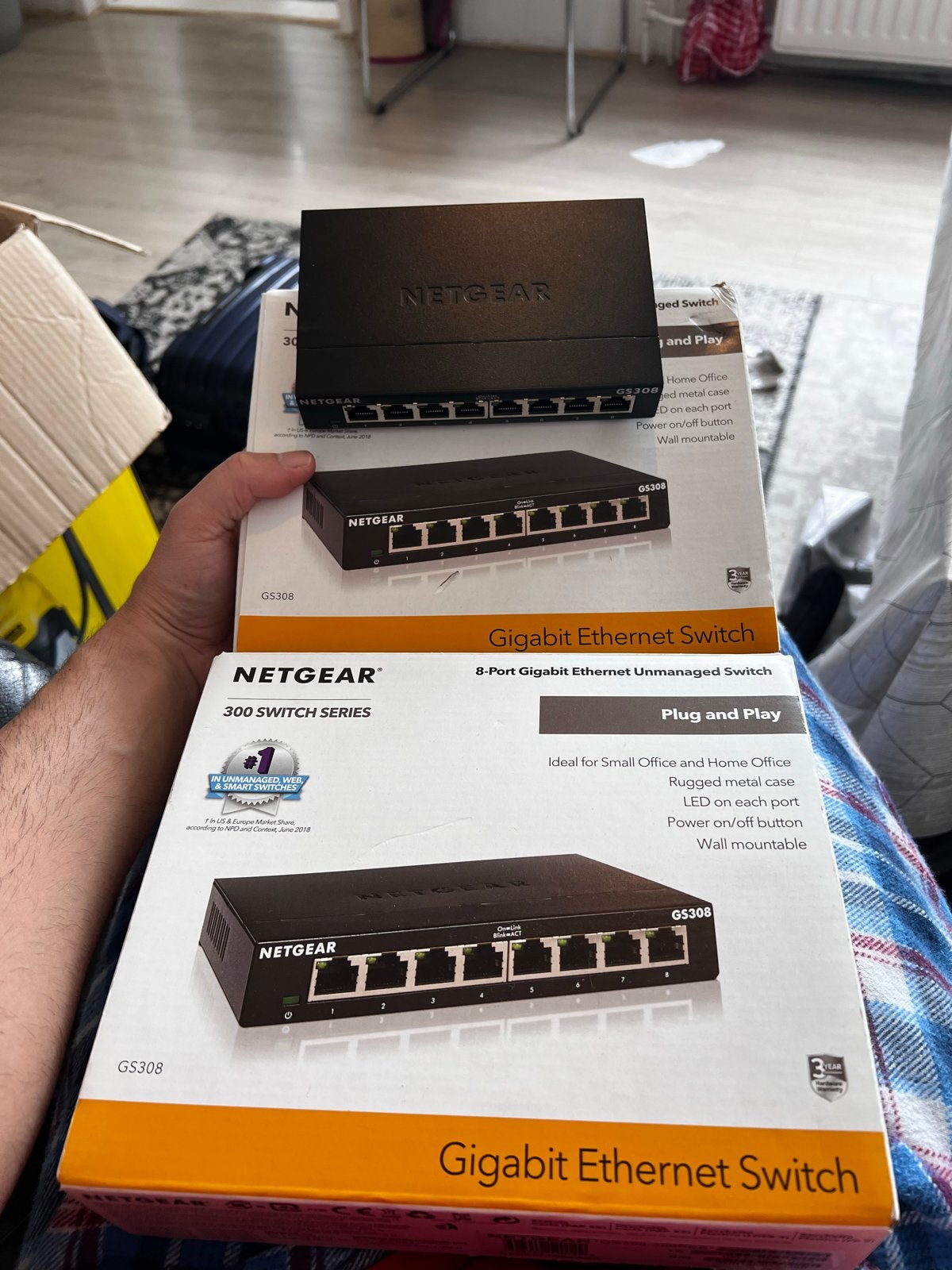 3x NETGEAR GS308 Gigabit Ethernet Switch - 8 poorten, Ophalen of Verzenden, Nieuw