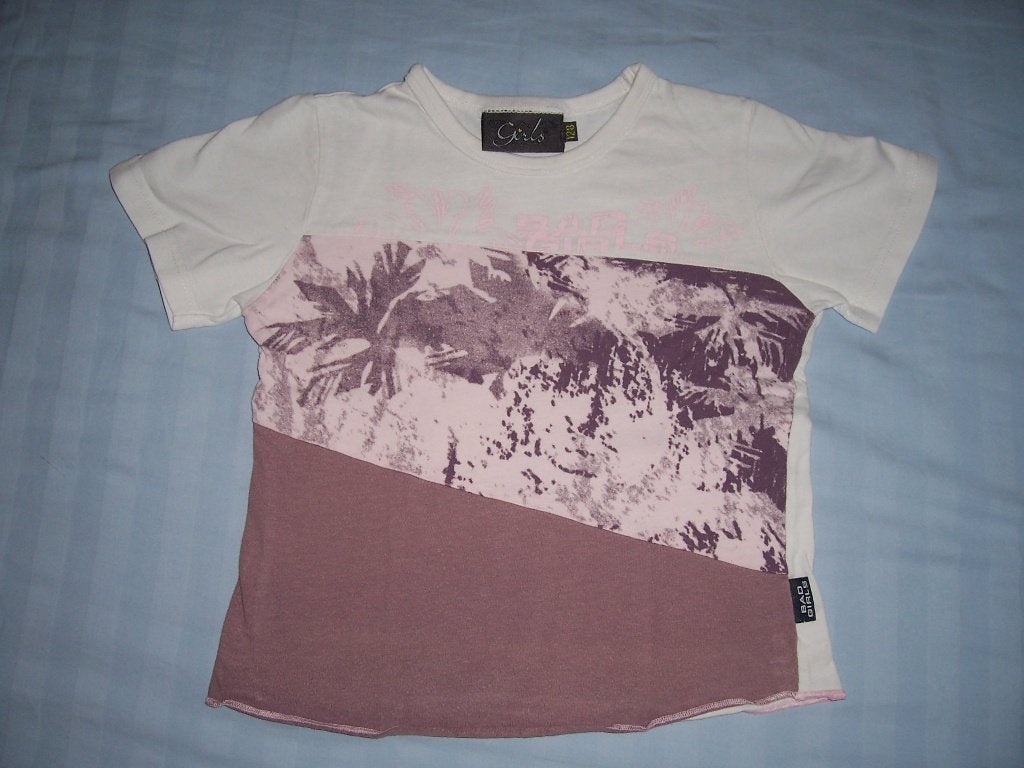 Wit shirt maat 116 merk Bad Girls roze / paars, Kinderen en Baby's, Kinderkleding | Maat 116, Gebruikt, Meisje, Ophalen of Verzenden