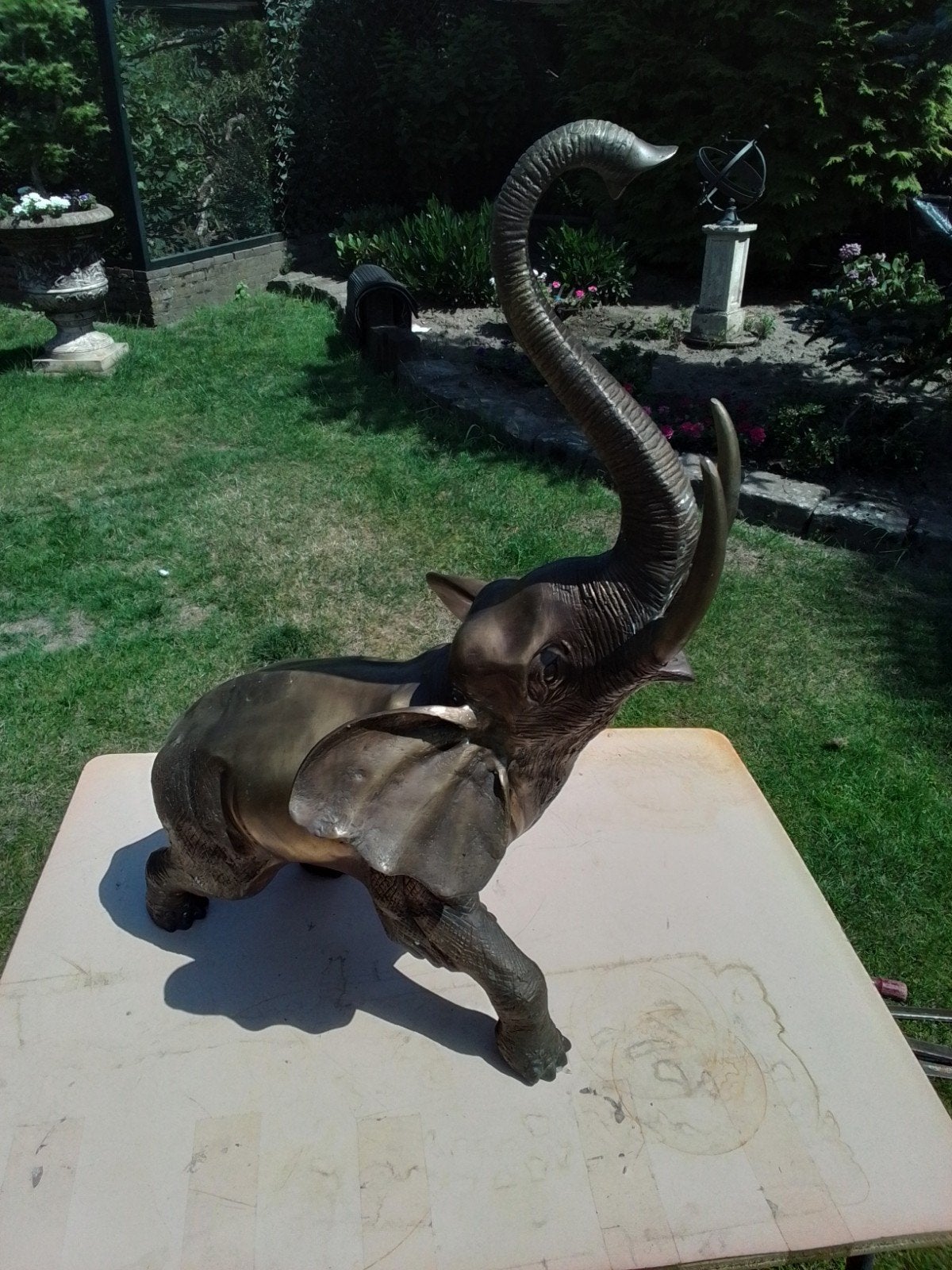 15477) mooie grote bronze olifant  hoog 70cm, Ophalen of Verzenden