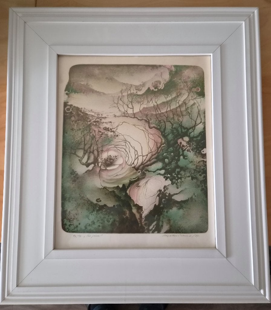 Originele Lithografie "Čas jara"  - Alena Šlapáková, Gesigneerd, Ophalen, Lithografie