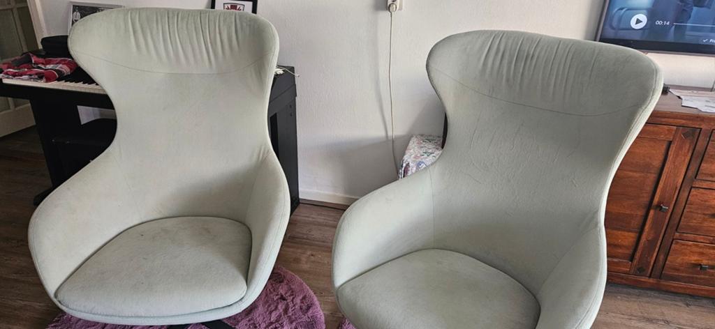 2 draaifauteuils, Ophalen of Verzenden, Gebruikt, Minder dan 50 cm