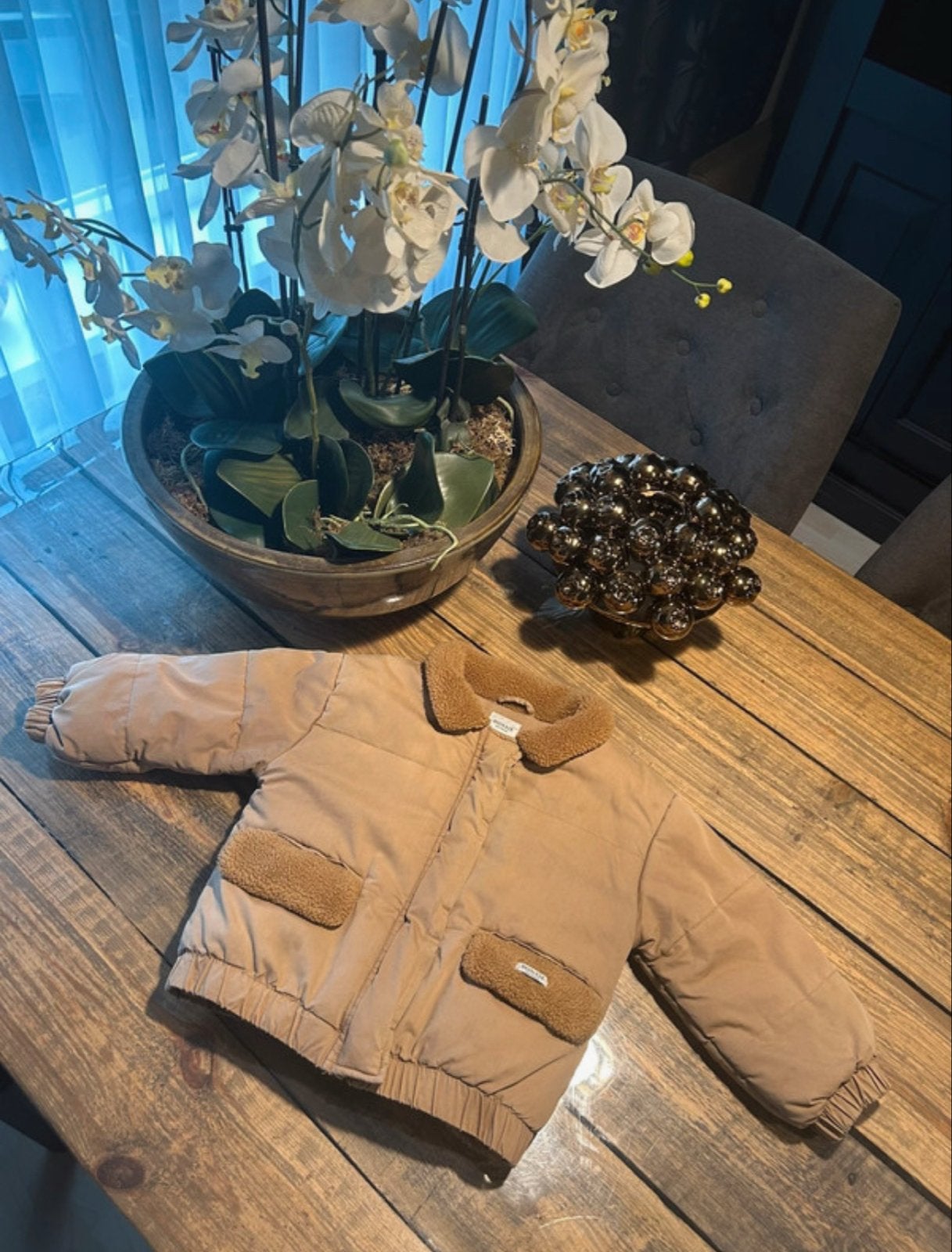 Donsje Amsterdam gewatteerde jas met teddykraag, Kinderen en Baby's, Ophalen of Verzenden, Zo goed als nieuw, Jongen of Meisje