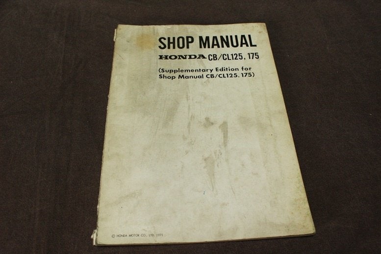 Honda CB125 CL125 CB175 CL175 1971 shop manual supplement K3, Ophalen of Verzenden, Honda
