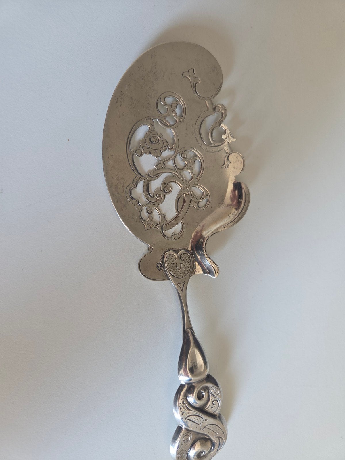 prachtige zilveren visschep, Ophalen of Verzenden, Zilver