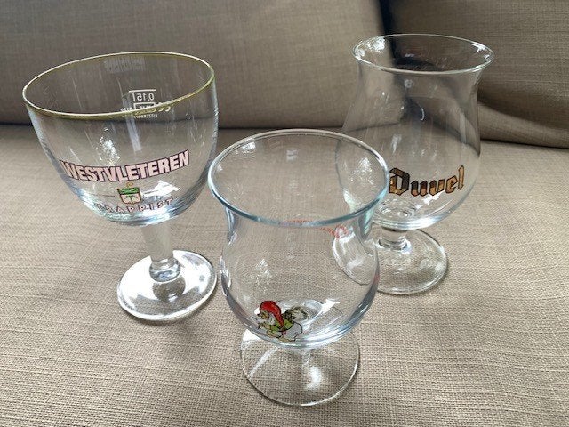 3 proefglaasjes Duvel, Westvleteren en Chouffe, Verzamelen, Biermerken, Ophalen of Verzenden, Gebruikt, Glas of Glazen, Duvel