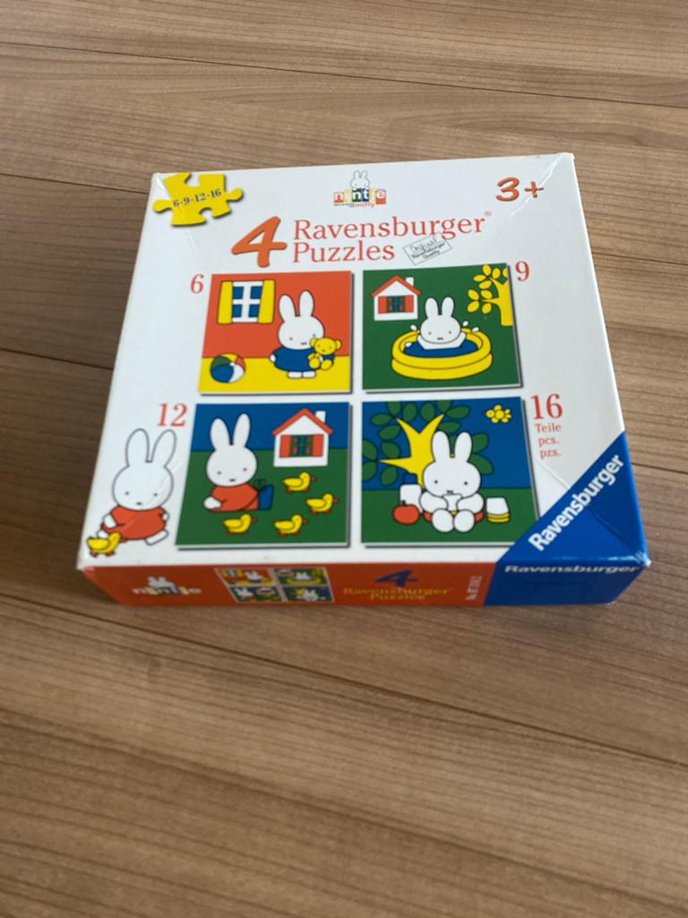 Ravensburger Nijntje Puzzels (4 in 1), Ophalen, 10 tot 50 stukjes, Zo goed als nieuw, 2 tot 4 jaar