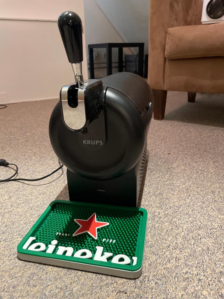 Krups The Sub Compact Edition thuistap met Heineken lekbak, Witgoed en Apparatuur, Ophalen of Verzenden, Zo goed als nieuw, Krups