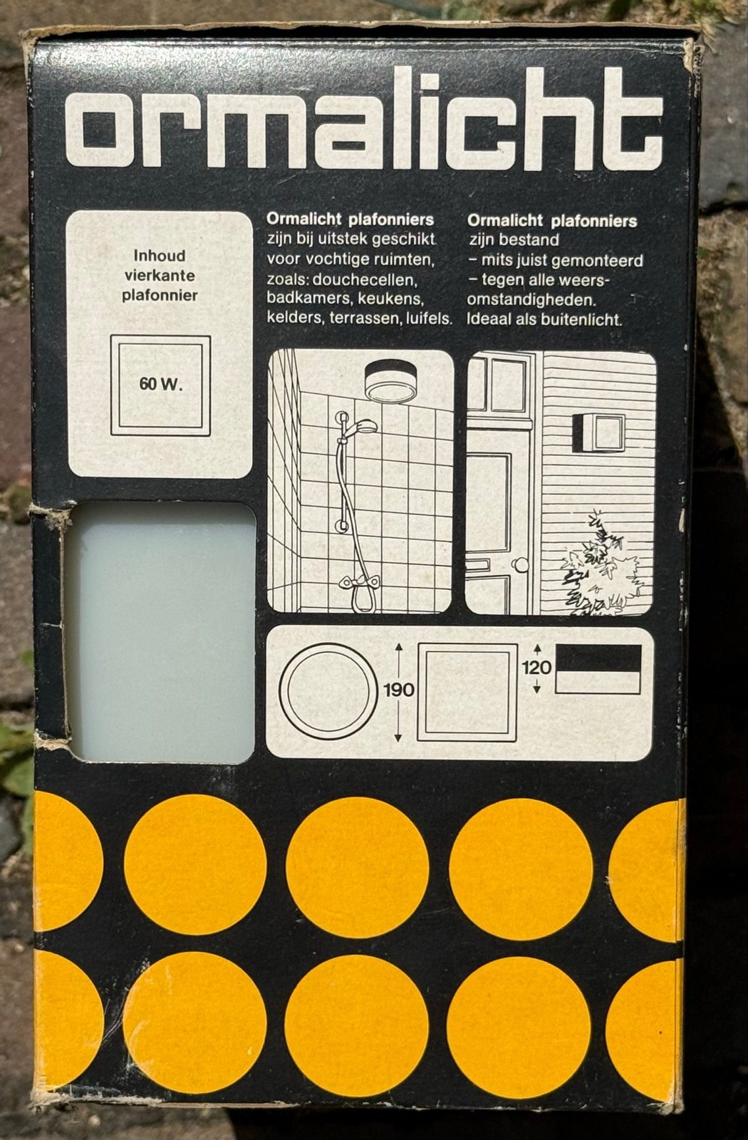 Ormalicht Waterdichte Kunststof Plafonnier 60W, Overige merken, Waterbestendig, Kunststof, Nieuw