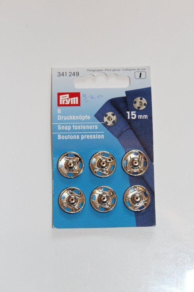 Prym 341249 aannaaibare drukknopen - zilver 15mm #2546, Ophalen of Verzenden, Nieuw, Knoop of Knopen