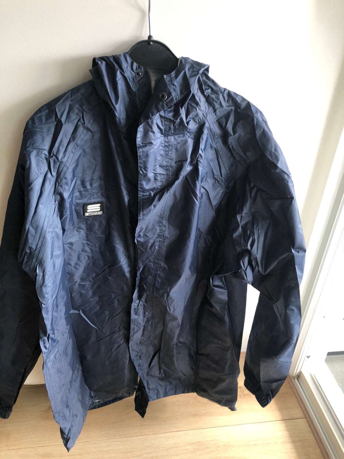 Ramon opvouwbare regenjas blauw maat Large met hoesje, Ophalen, Gebruikt, Regenjas