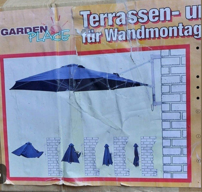 Muurparasol Garden Place 300 cm ø, Ophalen, Nieuw, 2 tot 3 meter, Muurparasol