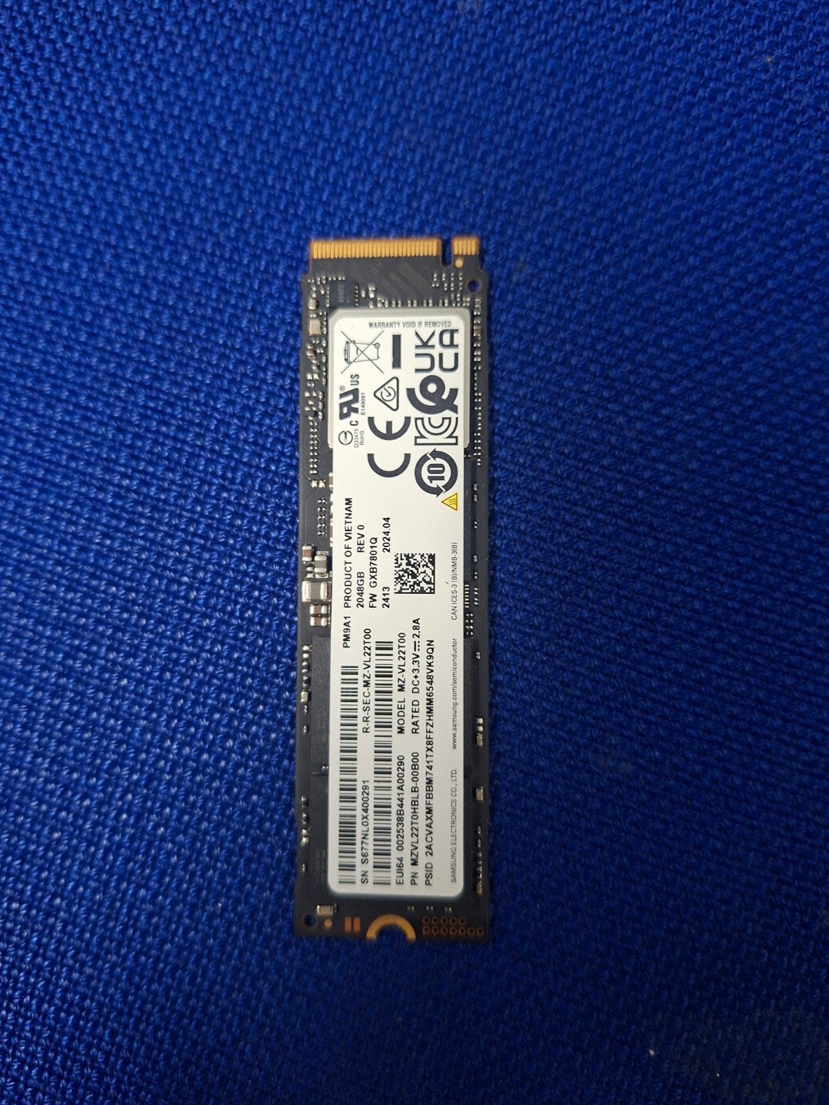 2TB NVMe M.2 SSD Samsung PM9A1 - SMART waarschuwing, Intern, Samsung, SSD, Ophalen of Verzenden