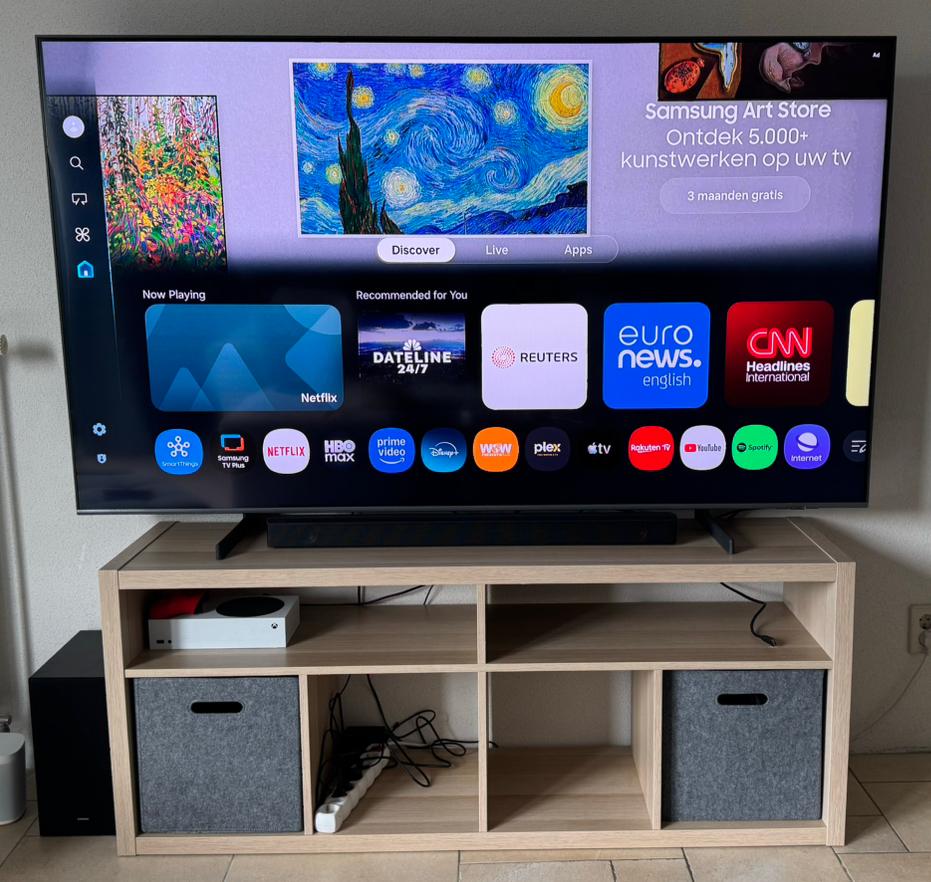 Samsung QLED 75 & Soundbar + Subwoofer, Ophalen, 50 Hz, Zo goed als nieuw, Samsung