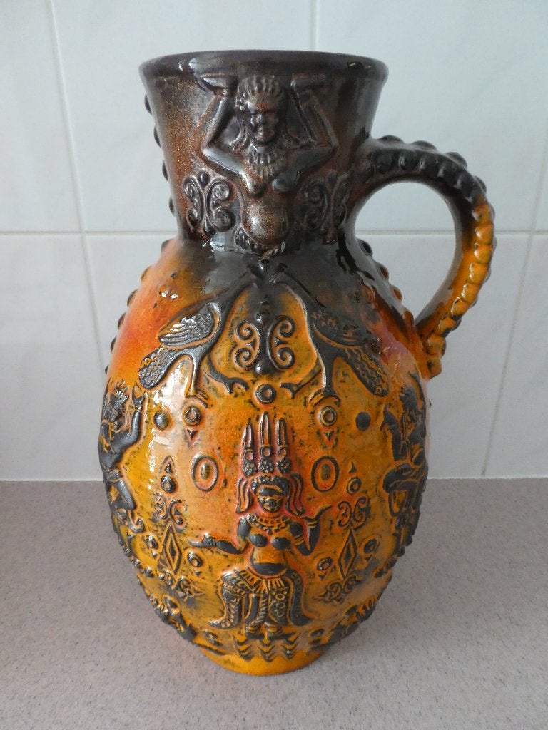 Vaas met oor Retro West-Germany 7595-40, Ophalen of Verzenden, Huis en Inrichting
