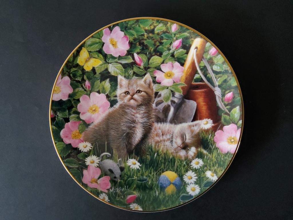 Vintage kattenborden van Royal Doulton en Franklin Mint, Ophalen of Verzenden, Zo goed als nieuw, Porselein, Bord of Schaal