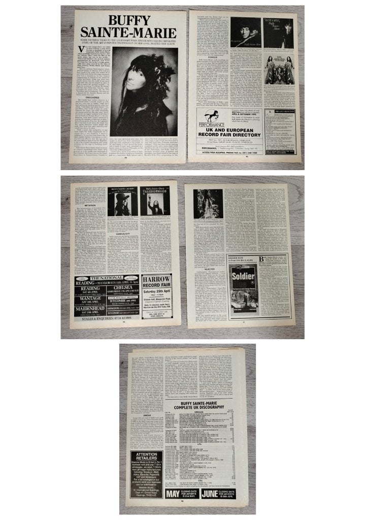 Buffy Sainte-Marie 5pagina’s Record Collector UK tijdschrift, Verzenden, Gebruikt, Boek, Tijdschrift of Artikel