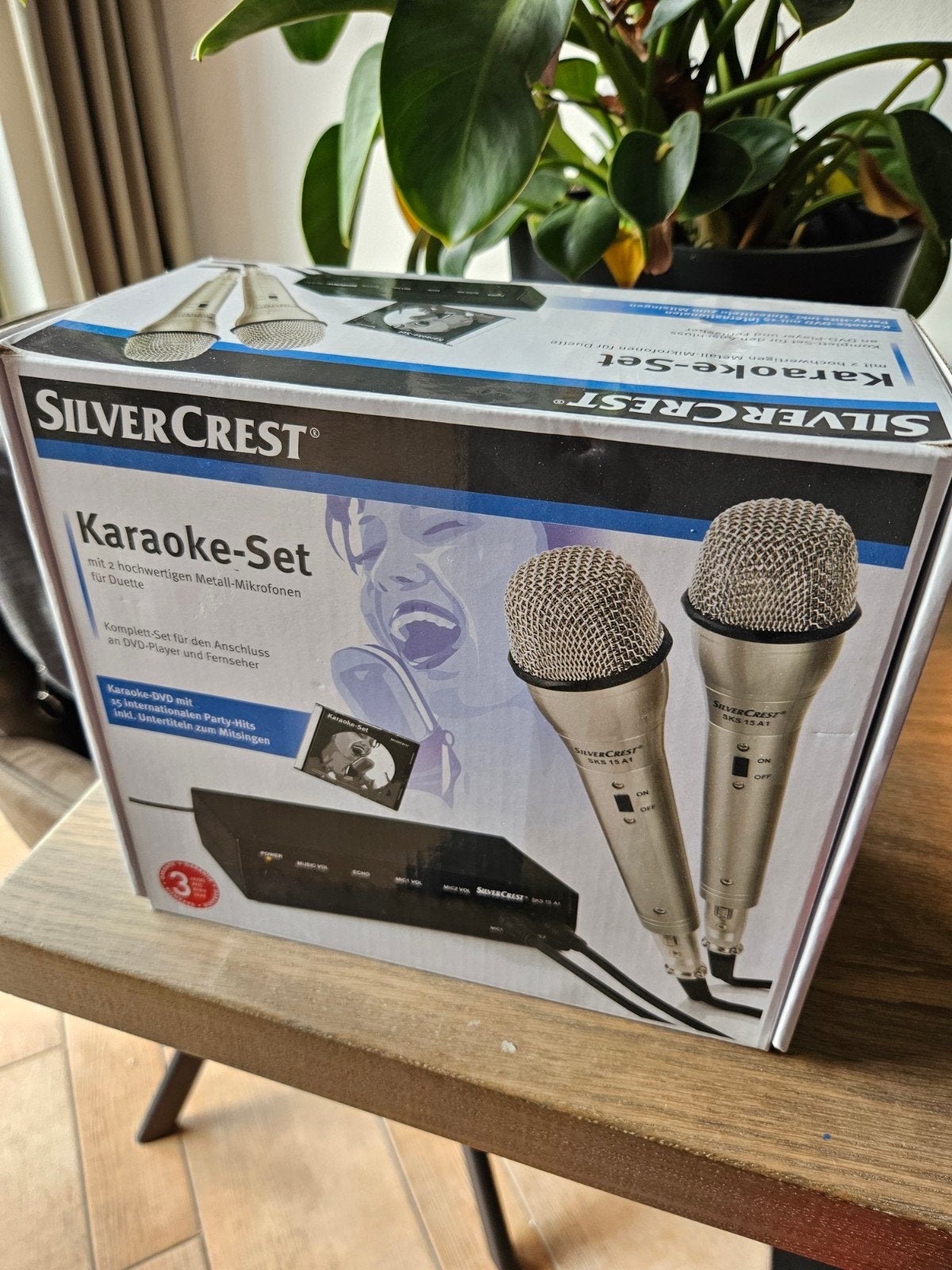 SilverCrest Karaoke-Set met 2 microfoons, Audio, Tv en Foto, Ophalen of Verzenden, Gebruikt, Complete set