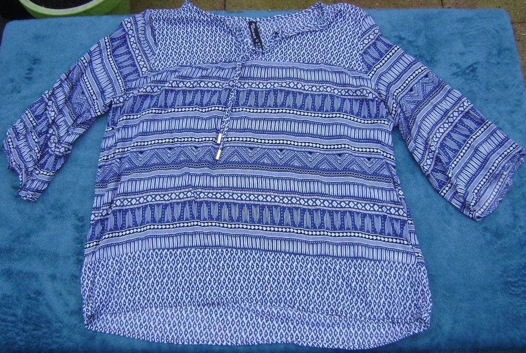 Blauw wit tuniek shirt maat 40, Ophalen of Verzenden, Gedragen, Maat 38/40 (M), Blauw
