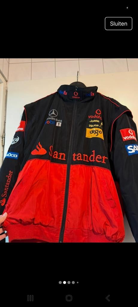 McLaren Mercedes-Benz F1 Racing Jas - Zwart/Rood, Kleding | Heren, Zwart, Overige maten, Ophalen of Verzenden, Zo goed als nieuw