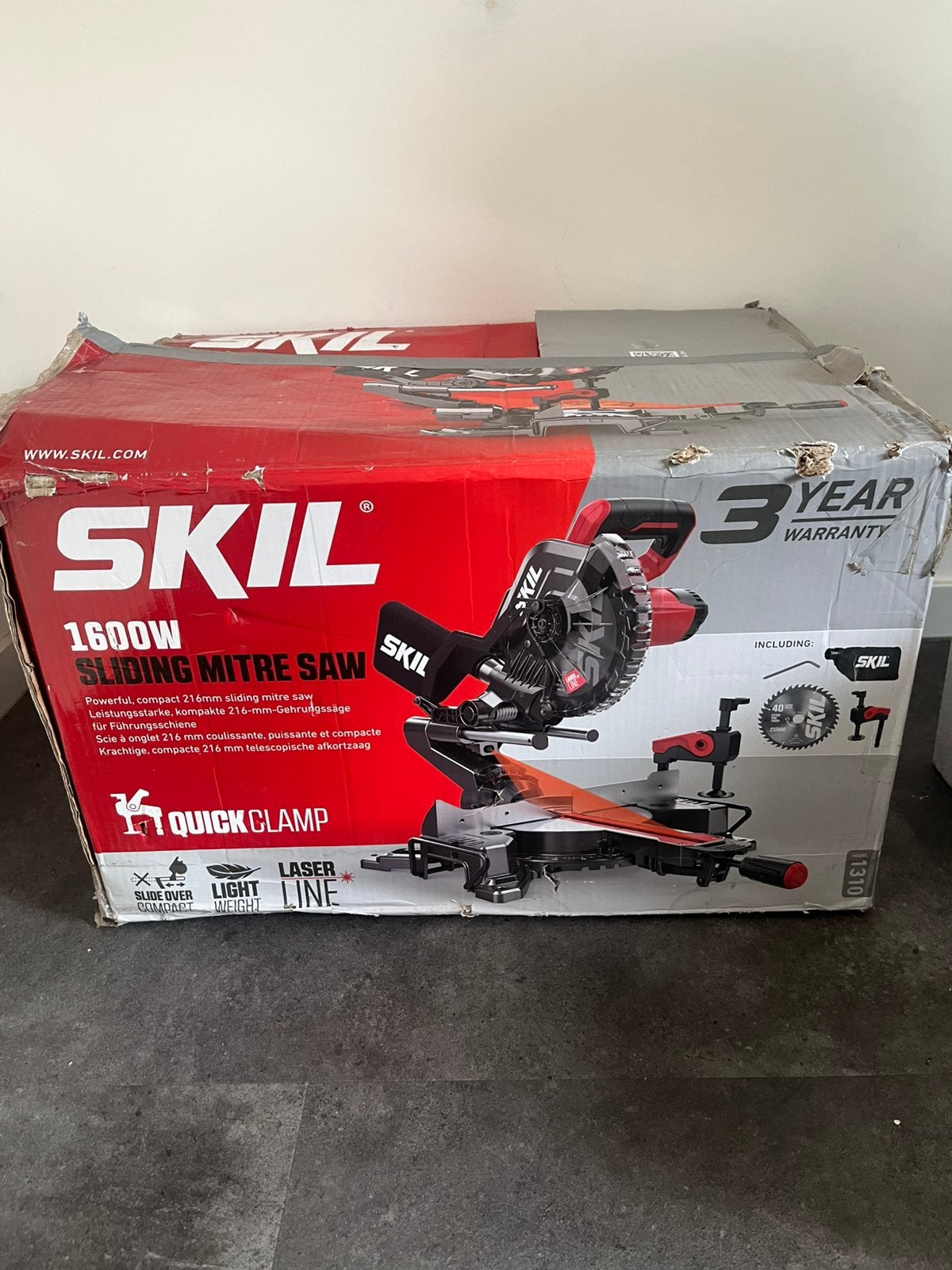 Skil sliding mitre saw, 70 mm of meer, Ophalen of Verzenden, Zo goed als nieuw, Afkortzaag