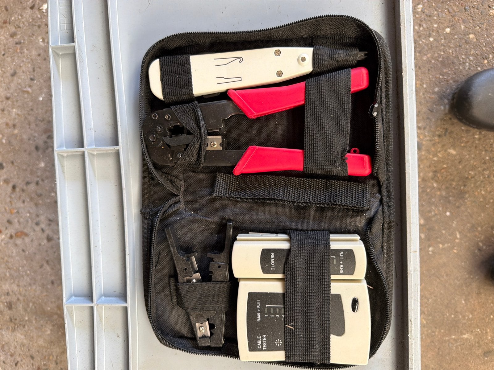 Netwerk Kabel Tester Kit RJ45 RJ11 Crimptang Punch Down Tool, Ophalen, Gebruikt, Gereedschapsset, Overige merken