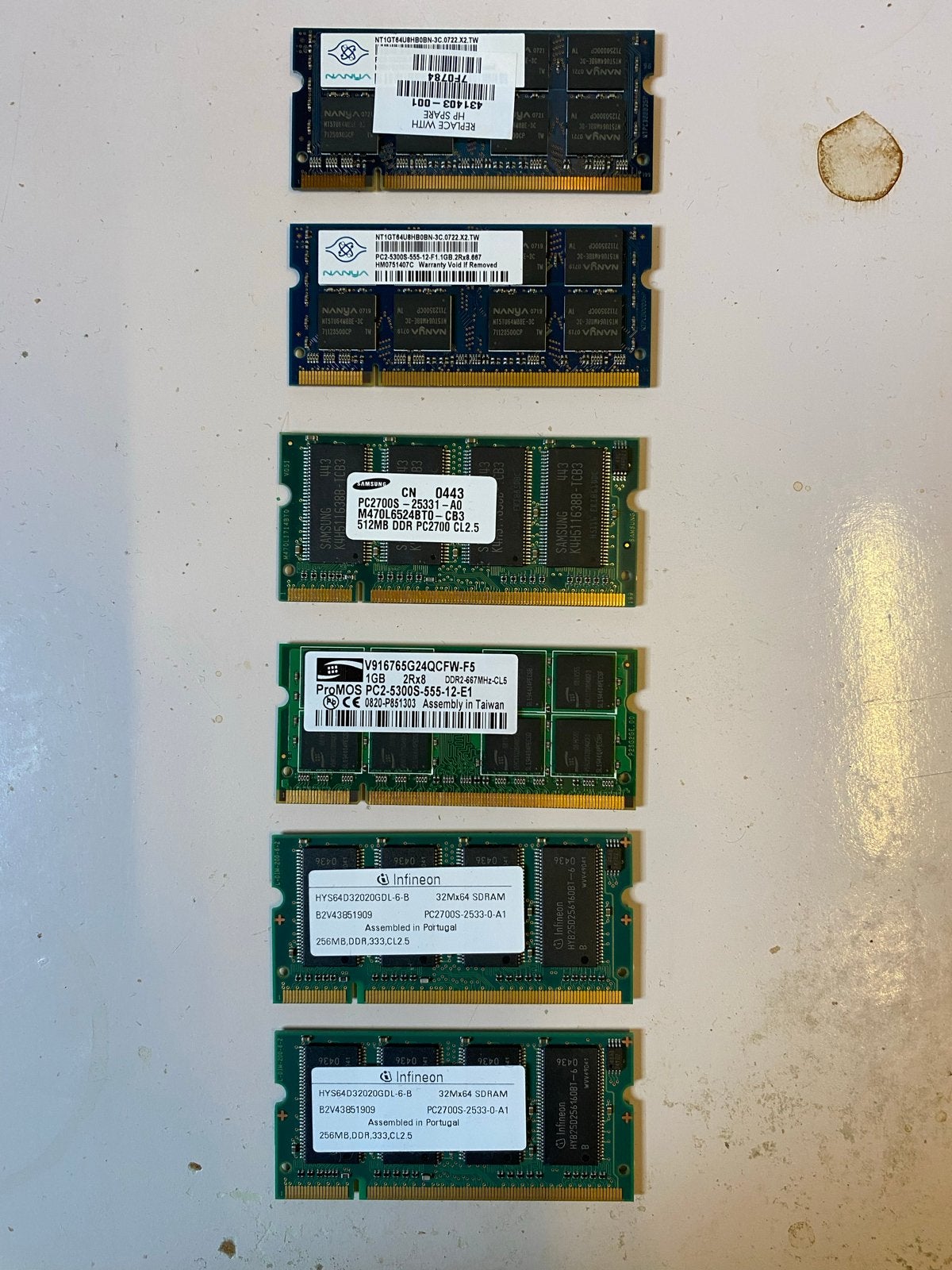 Partij diverse laptopgeheugens, Ophalen of Verzenden, DDR2, Laptop