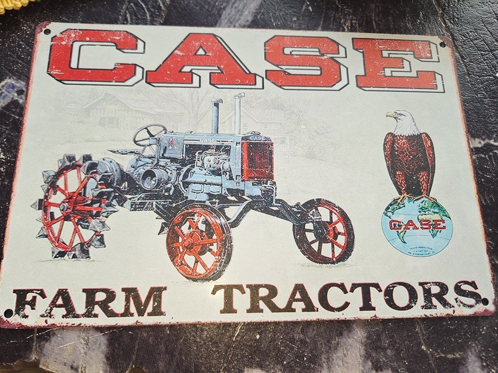 Vintage Case Farm Tractors Metalen Bord, Ophalen of Verzenden