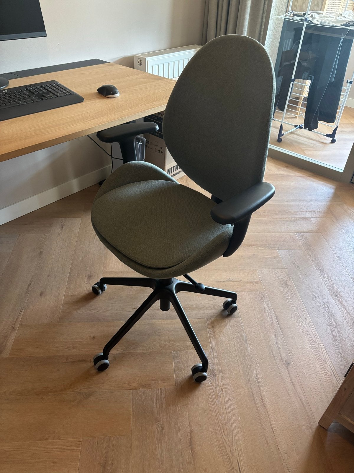 IKEA Hattefjäll Bureaustoel - Zo goed als nieuw, Huis en Inrichting, Bureaustoelen, Ophalen, Zo goed als nieuw, Grijs, Bureaustoel