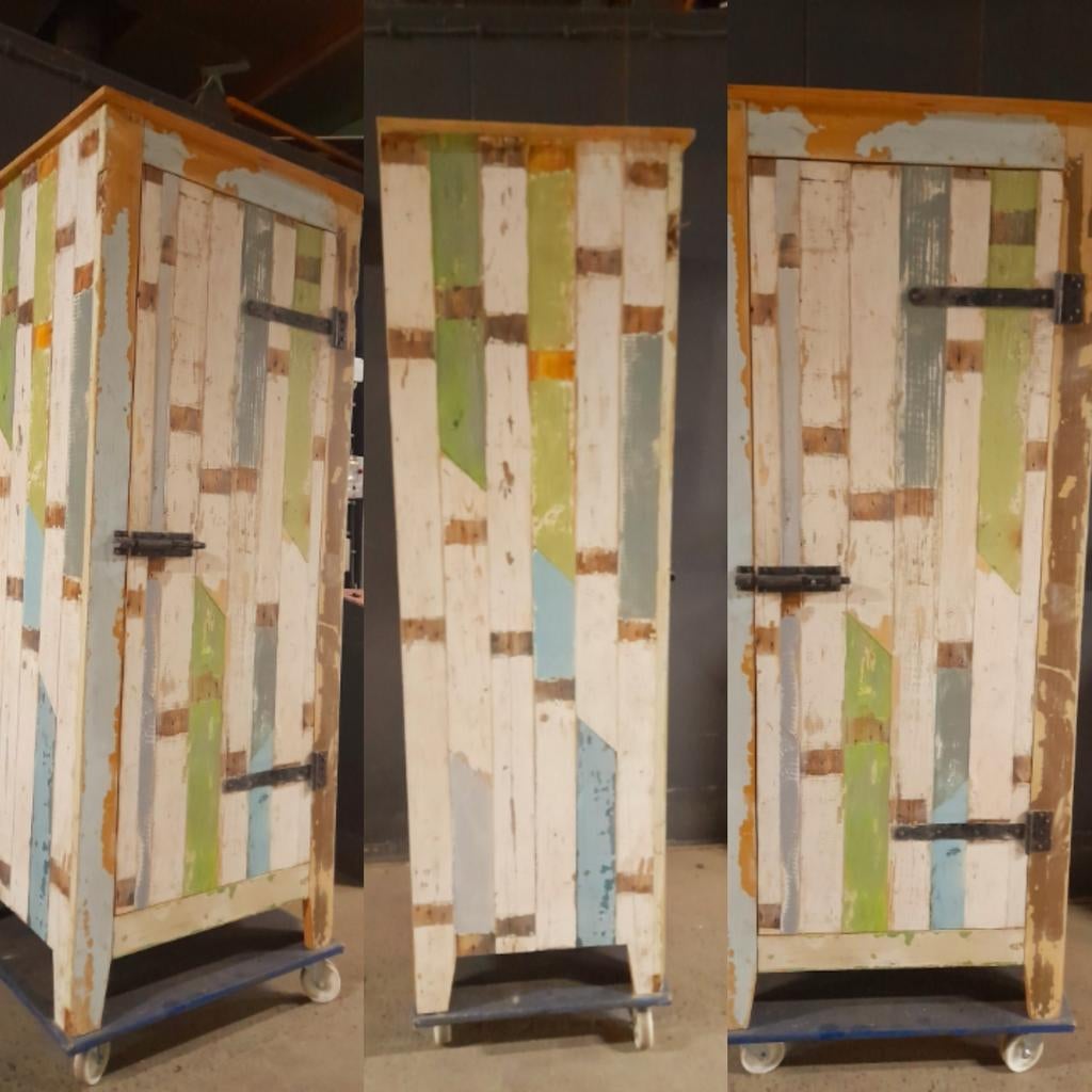 Sloophouten kast / kast van sloophout, Ophalen of Verzenden, Zo goed als nieuw, 25 tot 50 cm, 150 tot 200 cm