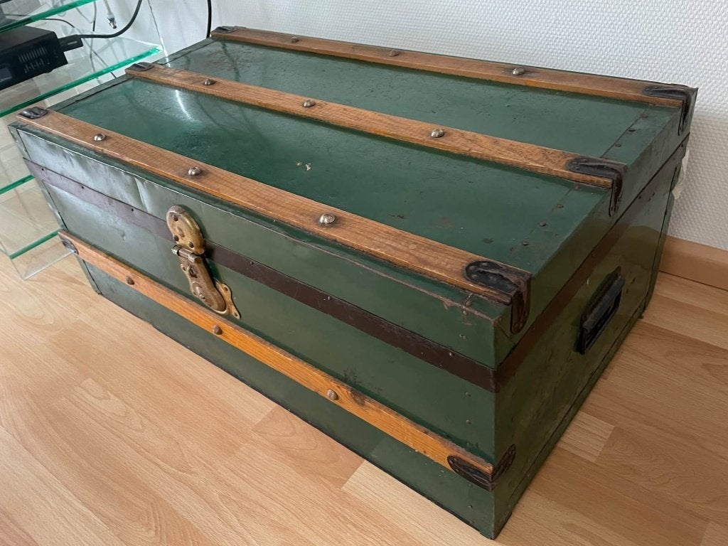 Prachtige Vintage Hutkoffer/Dekenkist (ca. 1900) Industrieel, Antiek en Kunst, Ophalen