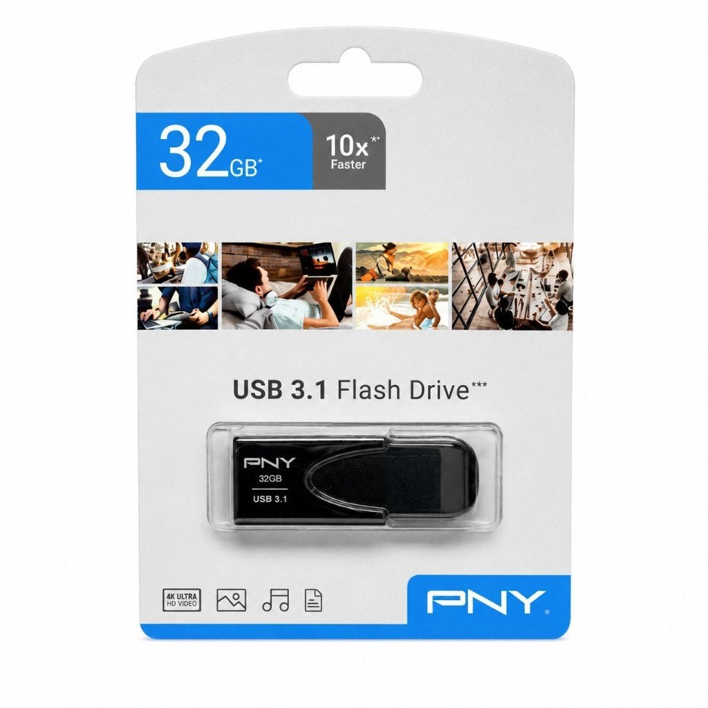 PNY Attache 4 32GB - USB-Stick / Zwart | NIEUW, ., Nieuw, Ophalen of Verzenden, .