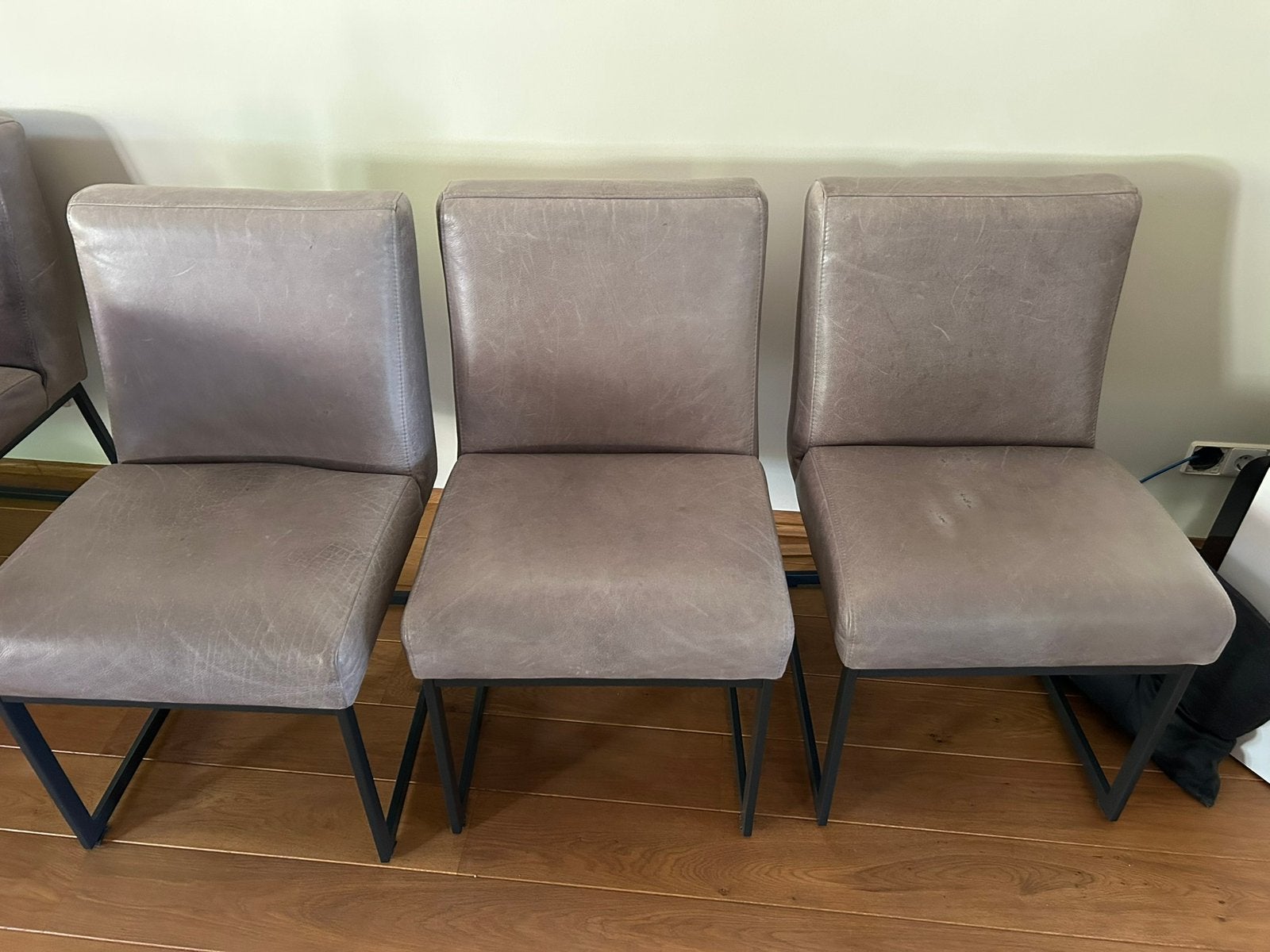 Heerlijk zittende Rona eetkamerstoelen. Echt leer!, Ophalen, Gebruikt, Overige kleuren, Drie