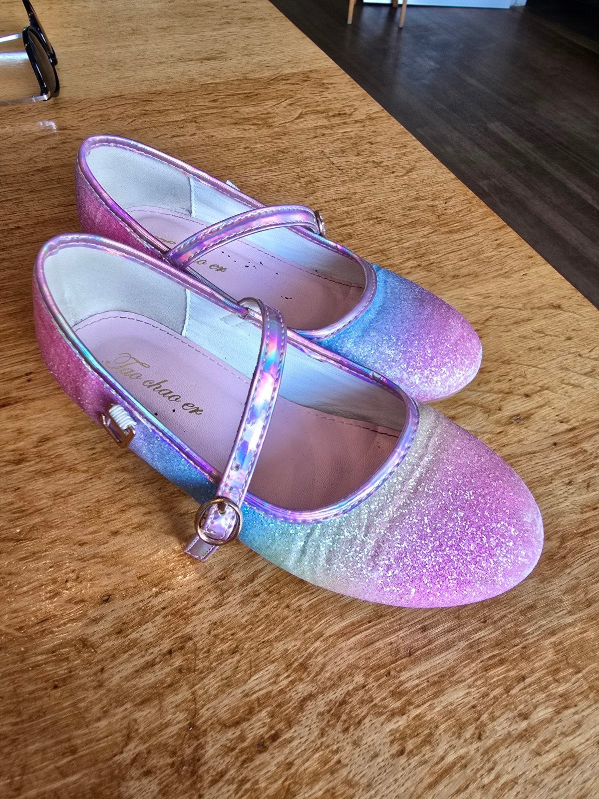 hakjes regenboog glitter maat 30, Ophalen, Meisje, Gebruikt, Schoentjes