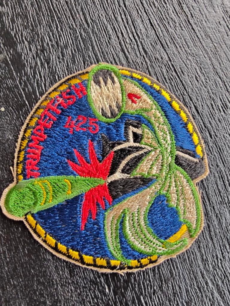 Patch Onderzeeër USS Trumpetfish - SS 425, Ophalen of Verzenden, Landmacht, Nederland, Embleem of Badge