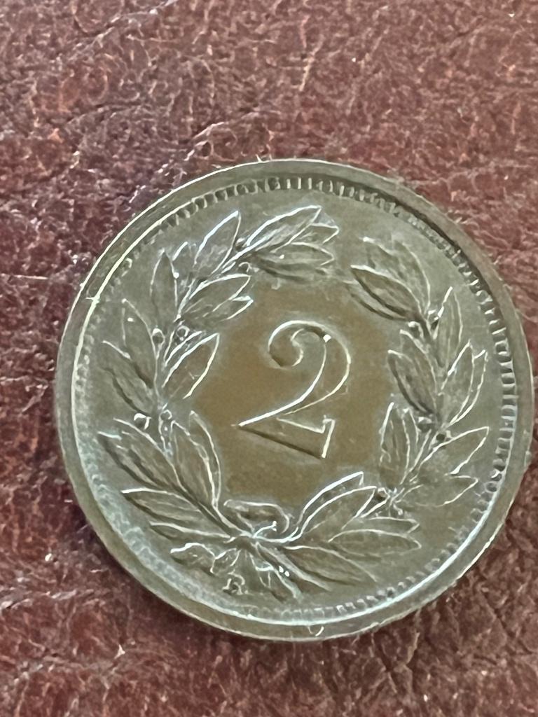 munt 2 Rappen Helvetia 1933B, Postzegels en Munten, Munten | Europa | Niet-Euromunten, Ophalen of Verzenden, Overige landen, Losse munt