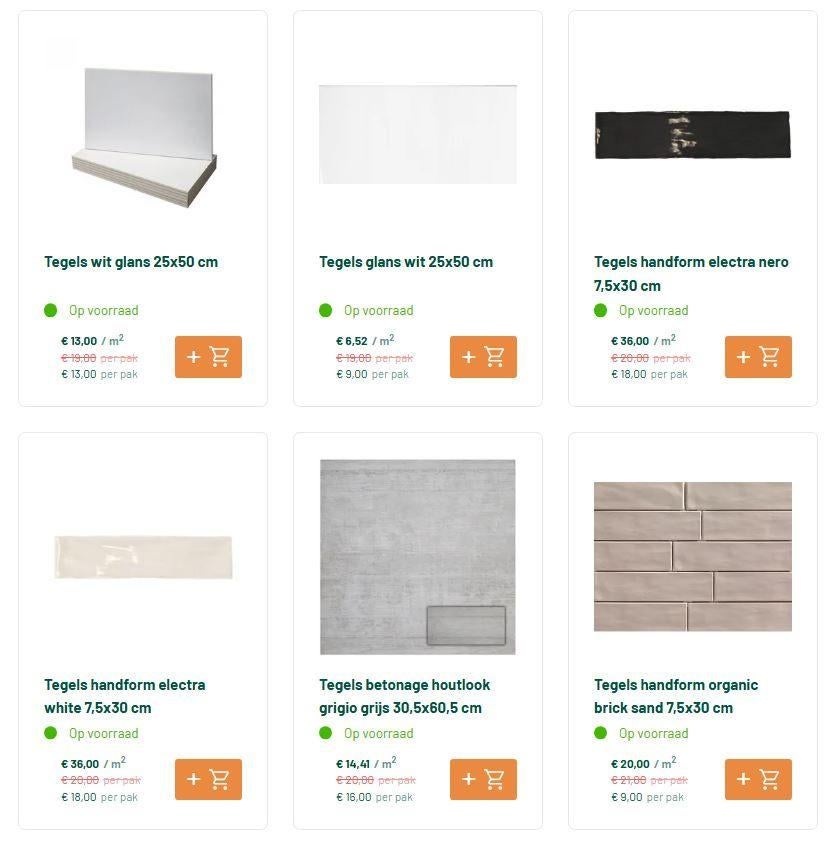 Mega Outlet Opruiming bij Max4Home! Tegels en Mozaiek sale, 60 cm of meer, Keramiek, Nieuw, 10 m² of meer