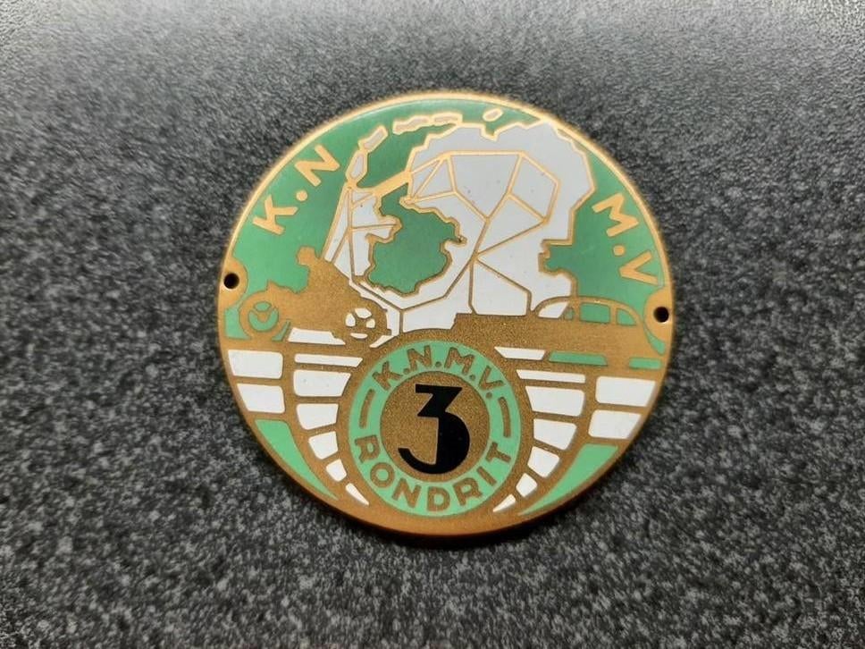 K.N.M.V.  / plaquette  Rondrit  3  -  5 cm.rond., Ophalen of Verzenden, Overige materialen