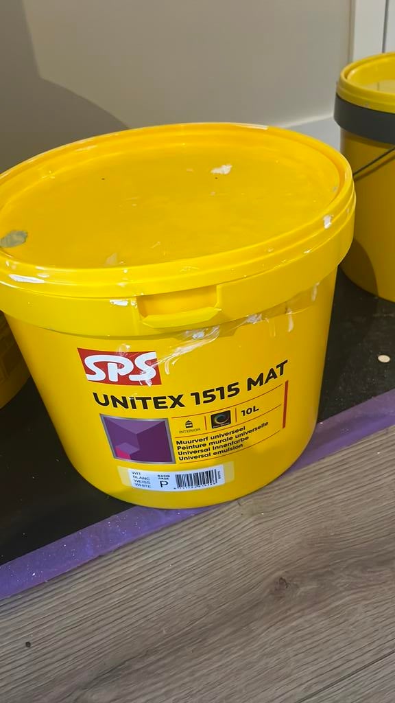 SPS Verf wit, Doe-het-zelf en Verbouw, Ophalen of Verzenden, Zo goed als nieuw, Wit