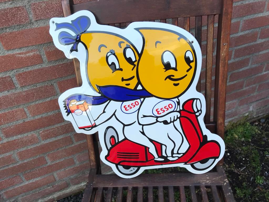 Esso emaille reclamebord, Ophalen, Zo goed als nieuw, Reclamebord