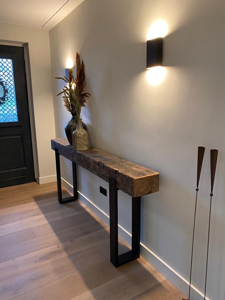 Robuust Dressoir van onbehandelde Eiken Spoorbiels, Ophalen, Nieuw, Robuust, authentiek, stoer, warm, 200 cm of meer