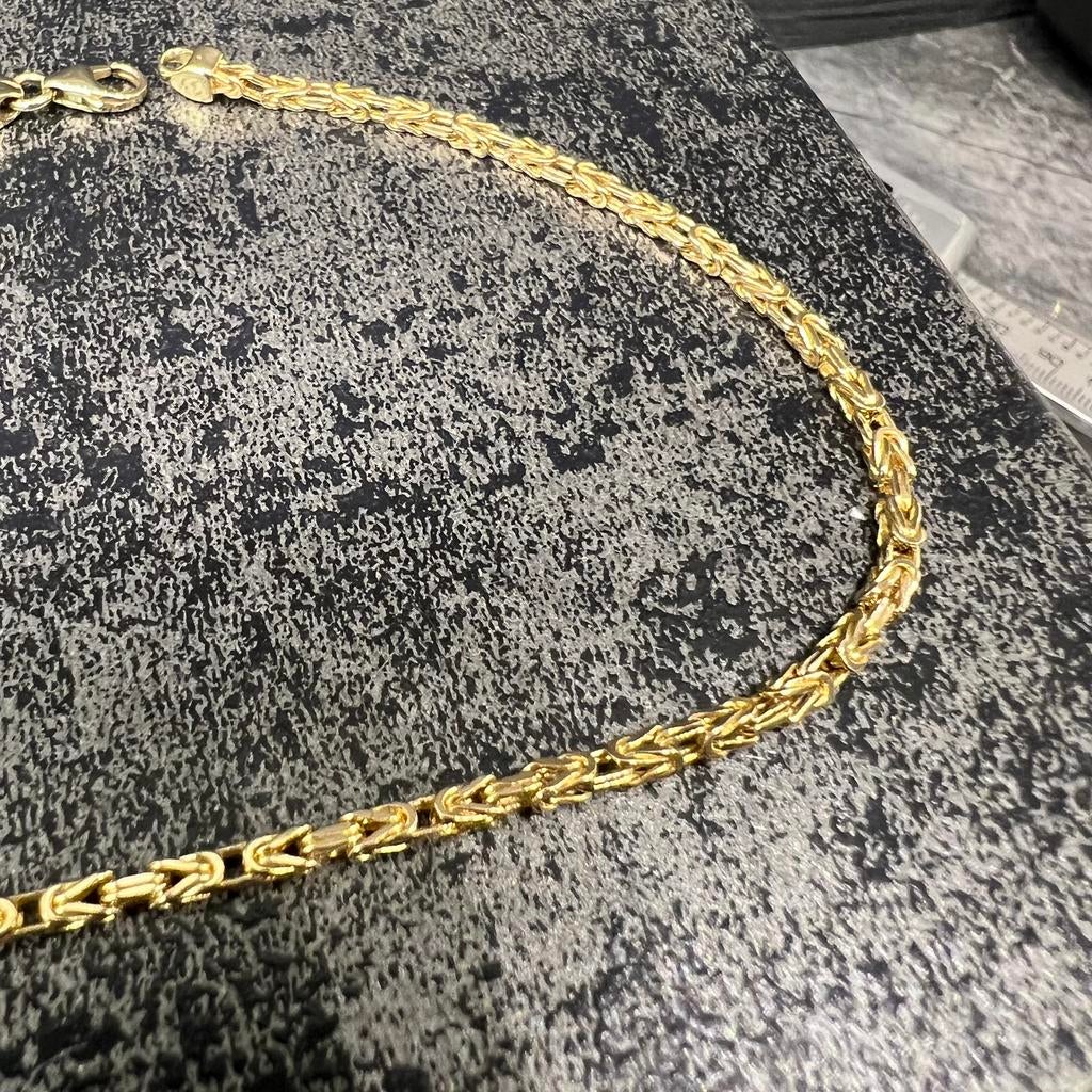 14k gouden armband koningsschakel massief, Ophalen of Verzenden, Nieuw, Goud