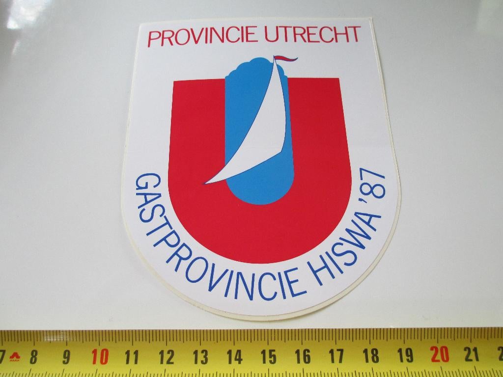 sticker Provincie Utrecht Gastprovincie HISWA 1987 *, Verzamelen, Ophalen, Zo goed als nieuw