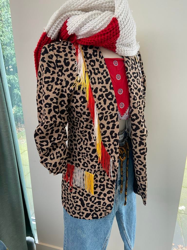 Oeteljaske Panterprint Blazer - Maat 38, Carnaval, Ophalen of Verzenden, Zo goed als nieuw, Kleding