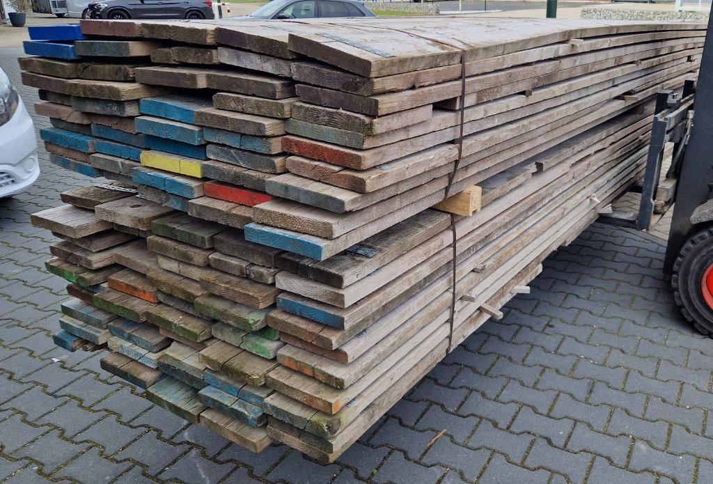 ACTIE | B-keuze Gebruikt Steigerhout | 30x195mm | €1,50 p/m1, Doe-het-zelf en Verbouw, Hout en Planken, Gebruikt, 25 tot 50 mm