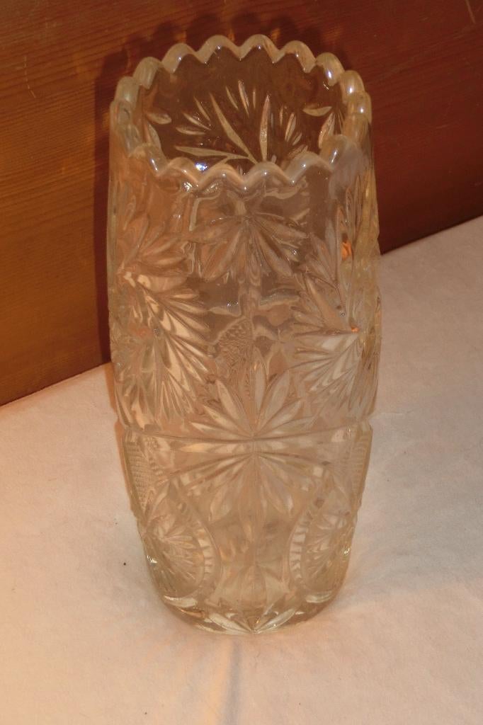 Zware, dikke art deco kristallen vaas, Ophalen of Verzenden