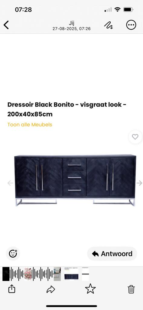 Tafel en dressoir, Ophalen of Verzenden, Zo goed als nieuw, Rechthoekig, 150 tot 200 cm