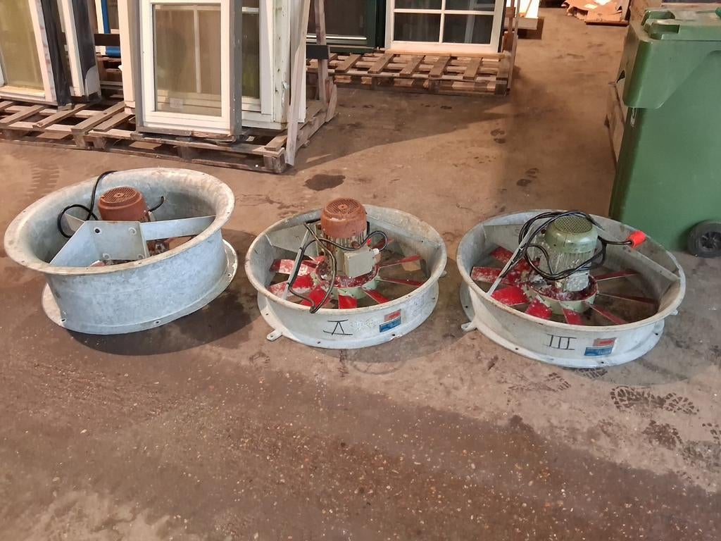 3 stuks circulaire ventilator/afzuiging/boerderij/industrie, Doe-het-zelf en Verbouw, Motoren, Gebruikt, Elektromotor, Minder dan 1400 rpm