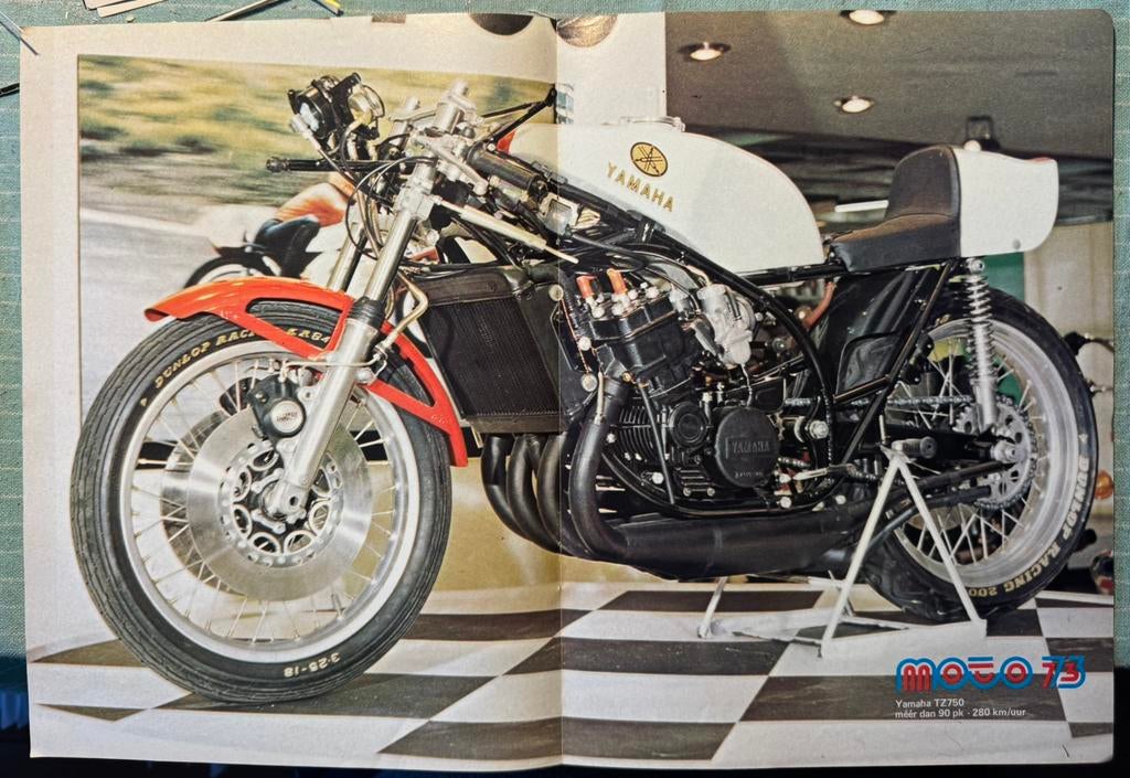 Poster 1973 Yamaha TZ750, Verzenden, Zo goed als nieuw, Motoren
